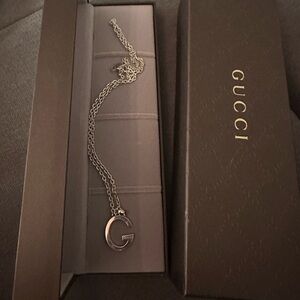 Gucci necklace. Gucci G. Sterling silver